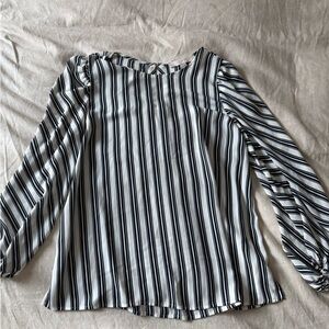LOFT Navy and White Striped Top